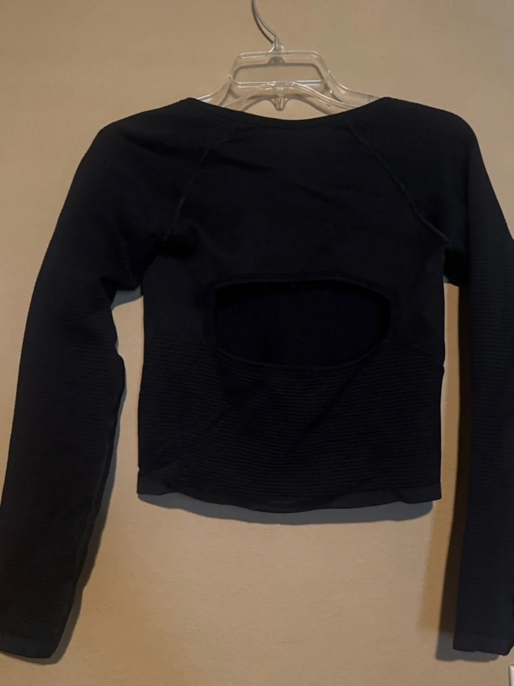 Free People Black Ribbed Snap-Henley Crop Top - Picture 4 of 5